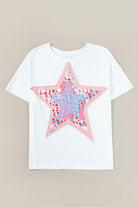 White Star Patchwork Loose T-shirt