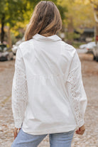 Lace Patch Chest Pocket Button-Up Shirt