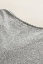 Plus Size Buttoned V Neck Batwing Sleeve Top