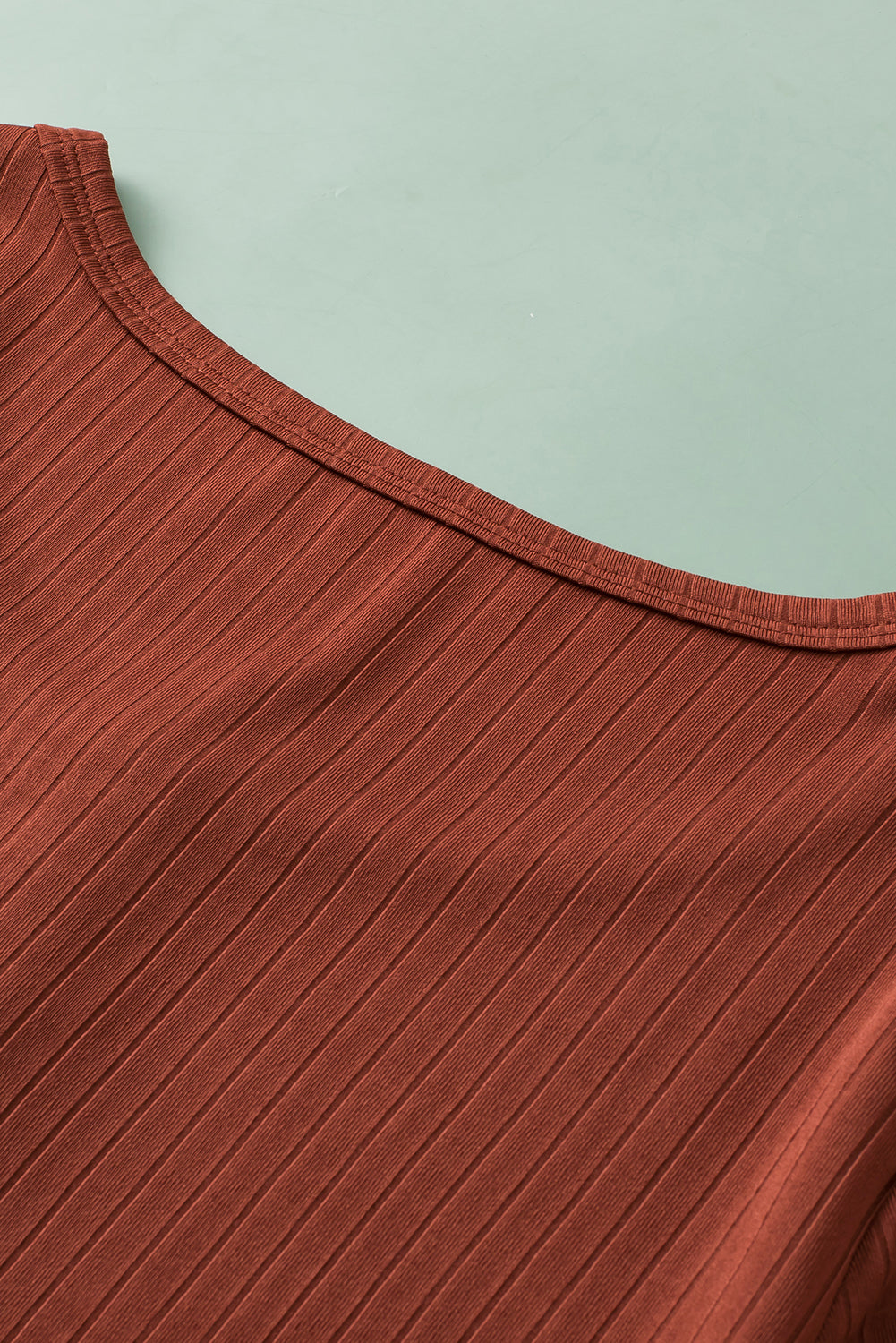 Plus Size Ribbed Knit Henley Tee