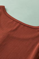 Plus Size Ribbed Knit Henley Tee