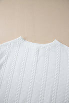 Cable Textured Loose Plus Size Sweatshirt