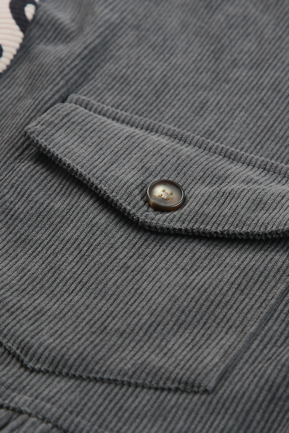 Leopard Colorblock Corduroy Shirt Jacket