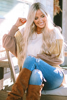 Color Block Sleeve Patchwork Oversized Sweatshirt