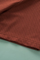 Plus Size Ribbed Knit Henley Tee