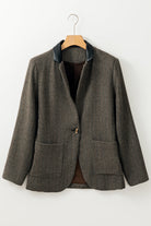 Twilled Single Breasted Lapel Blazer Coat