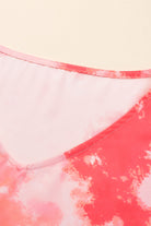 Plus Size Tie-dye Print 3/4 Sleeve Tunic Top