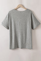 Plus Size Buttoned V Neck Batwing Sleeve Top