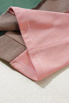 Plus Size Colorblock Patchwork V Neck Hoodie