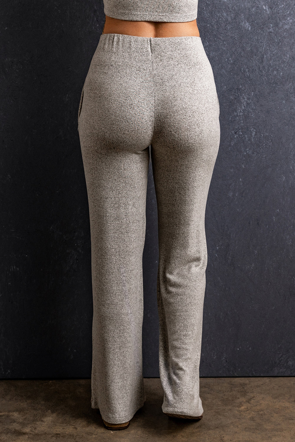 Elastic Waist Pocketed Loose Straight Pants