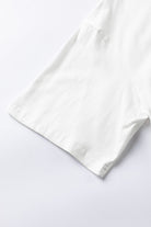 White GOOD VIBES Chenille Embroidered Crewneck T Shirt
