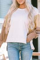 Color Block Sleeve Patchwork Oversized Sweatshirt