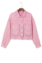Rivet Studded Pocketed Denim Jacket