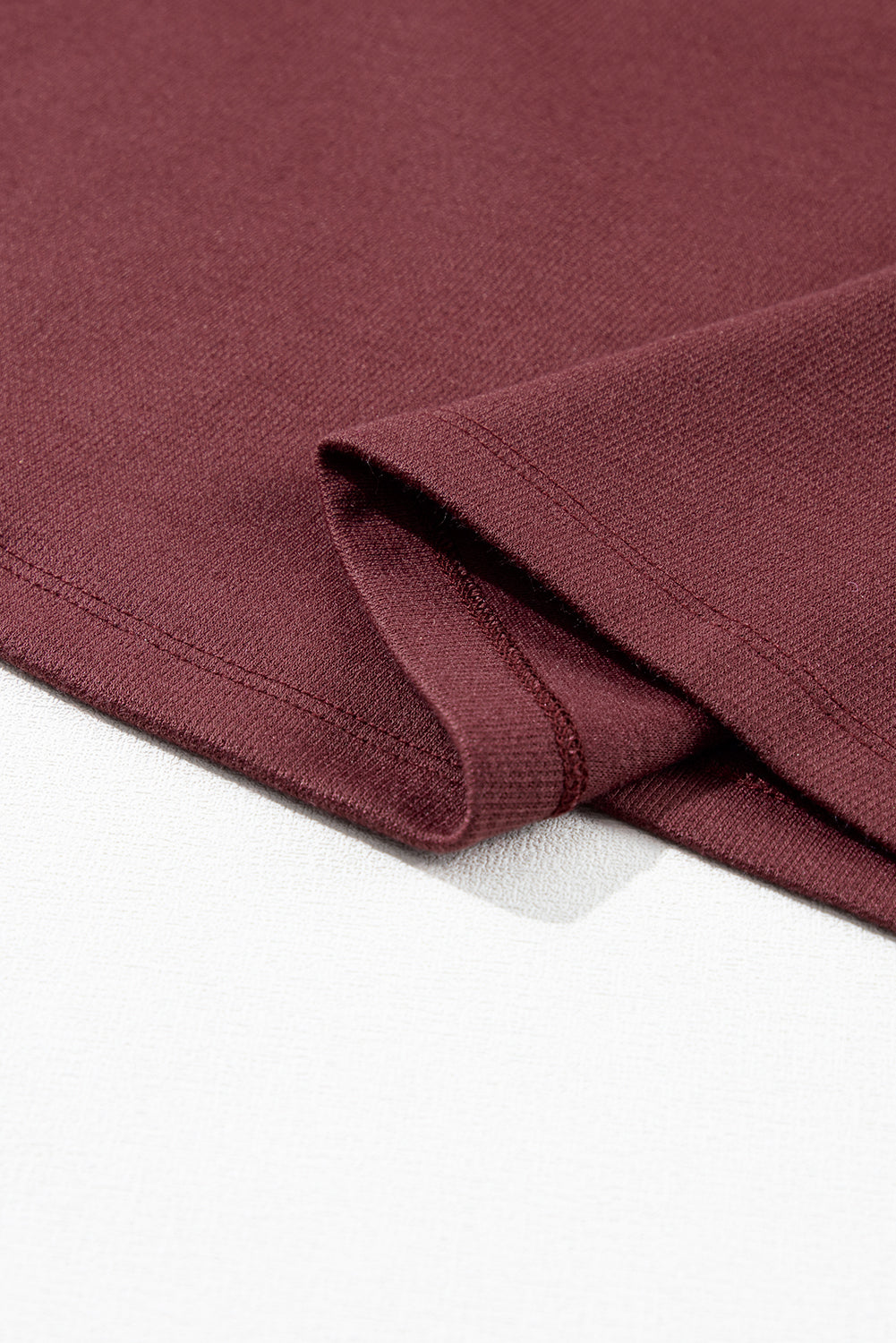 Solid Color 3/4 Sleeve Round Neck Top