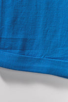 Sky Blue Button Drawstring High Waist Sleeveless Cropped Jumpsuit
