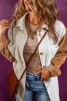 Corduroy Colorblock Loose Shacket