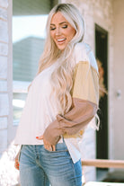 Color Block Sleeve Patchwork Oversized Sweatshirt