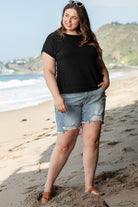 Plus Size Cheetah Back Rolled Cuffs T-shirt