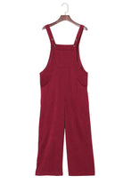 Solid Color Corduroy Wide Leg Bib Overalls