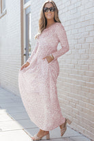 Animal Print Long Sleeve Empire Waist Maxi Dress