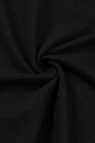Black Solid Color Crew Neck Tee