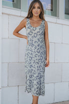 Leopard Print Sleeveless Maxi Dress
