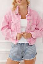 Rivet Studded Pocketed Denim Jacket