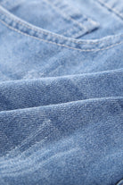 Distressed Ripped Rolled Hem Sky Blue Denim Shorts