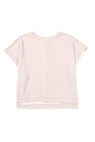 Apricot Ribbed Knit Batwing Sleeve Tunic Oversized T Shirt