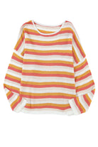 Orange Stripe Long Sleeve Knitted Sweater