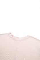 Apricot Ribbed Knit Batwing Sleeve Tunic Oversized T Shirt