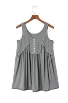 Thermal Knit Panel Babydoll Tank Top
