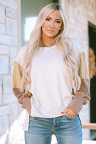Color Block Sleeve Patchwork Oversized Sweatshirt