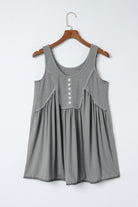 Thermal Knit Panel Babydoll Tank Top