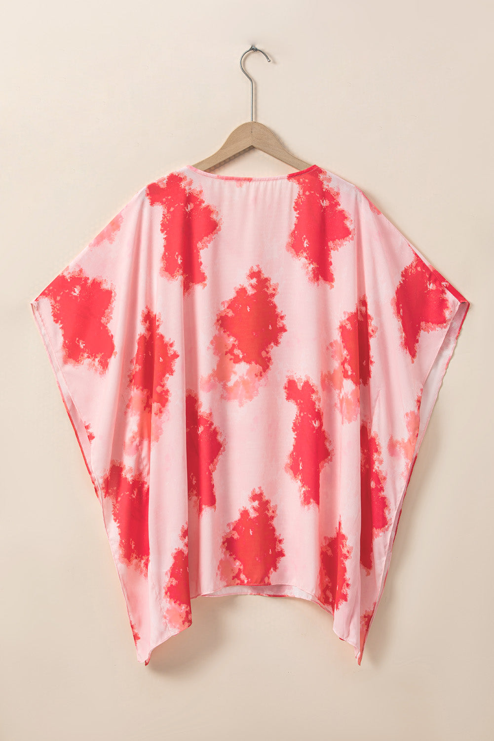 Plus Size Tie-dye Print 3/4 Sleeve Tunic Top