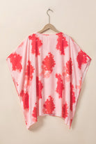 Plus Size Tie-dye Print 3/4 Sleeve Tunic Top