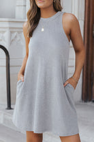 Crisscross Cut-out Back Knit Sleeveless Dress