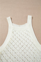 Hollowed Crochet Cropped 2 Piece Beach Dress